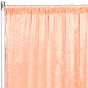 Velvet 18ft H x 52" W Drape/Backdrop Curtain Panel - Peach