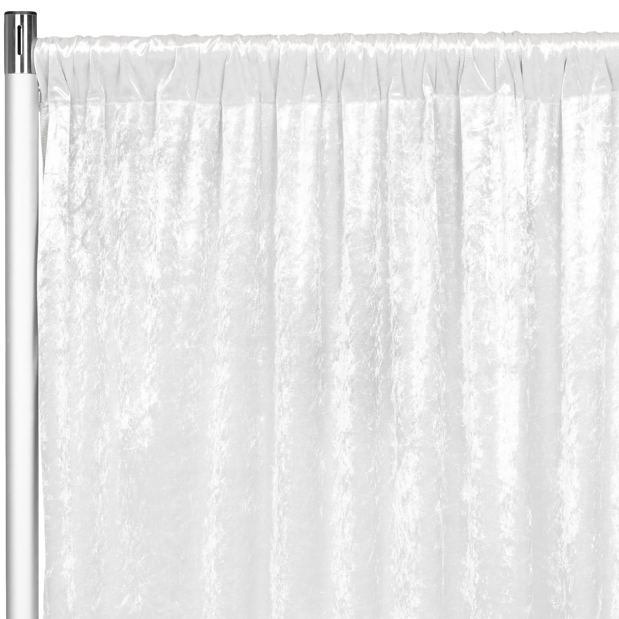 Velvet 18ft H x 52" W Drape/Backdrop Curtain Panel - White