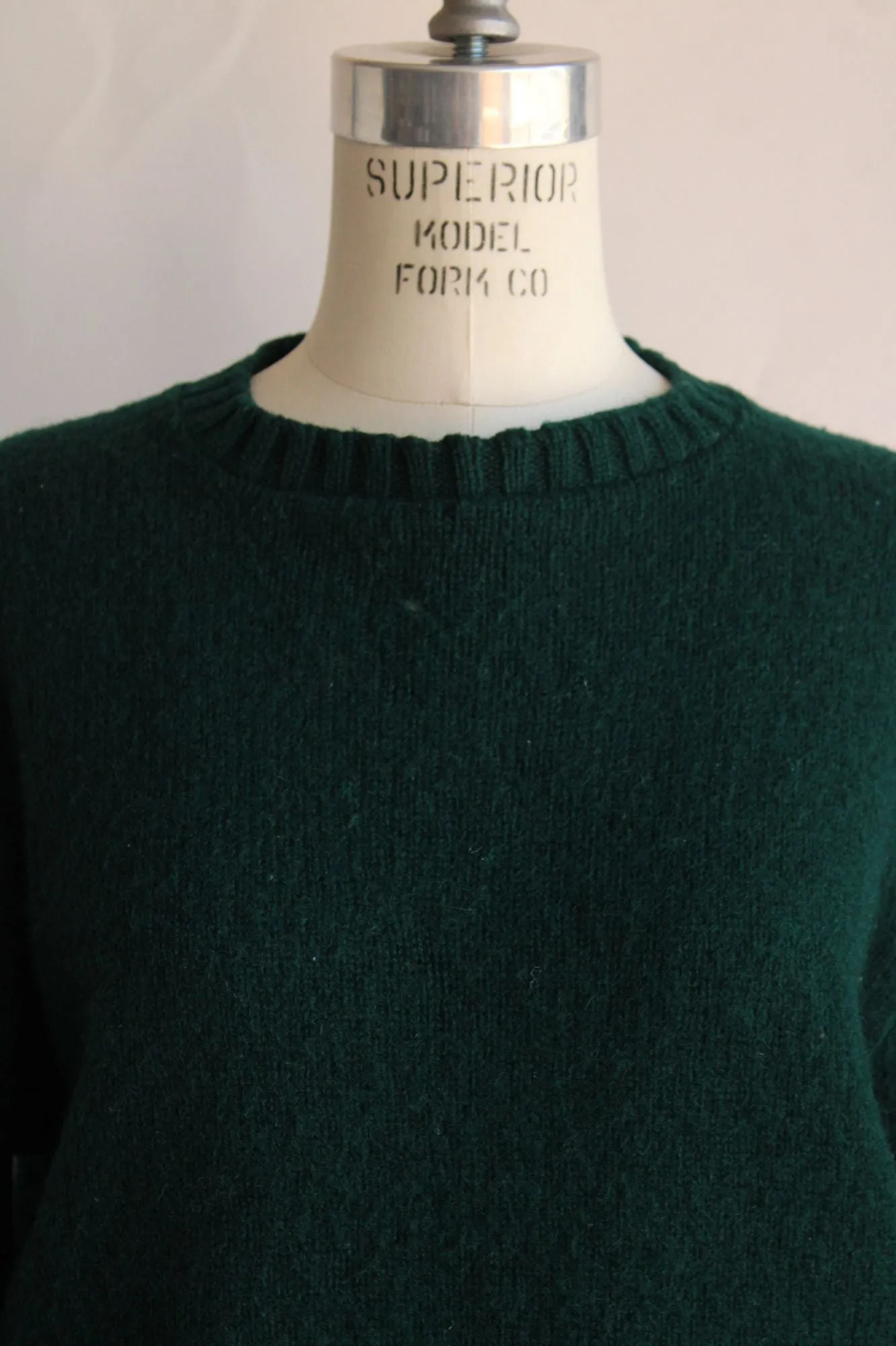 Vintage 1970s Mens Lord Jeff The Moors Green Shetland Wool Sweater, Unisex
