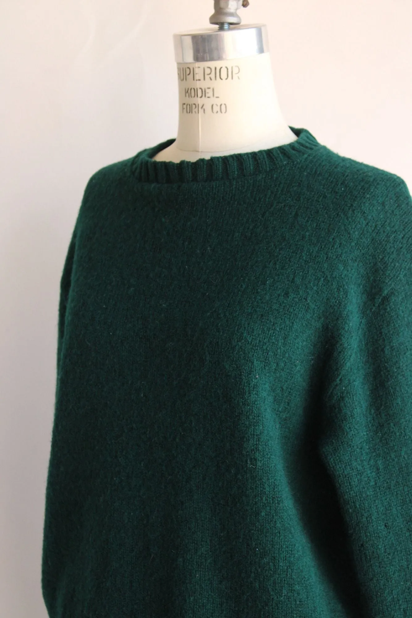 Vintage 1970s Mens Lord Jeff The Moors Green Shetland Wool Sweater, Unisex